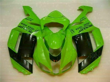 Cheap 2007-2008 Green Black Dunlop Kawasaki ZX6R Motorbike Fairing Kits